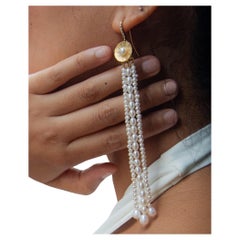 Perlenkette Tropfenohrring mit Diamanten
