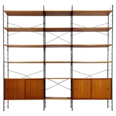 String shelf-system, bookcase with 2 cabinet teak by WHB Germany, 1950s