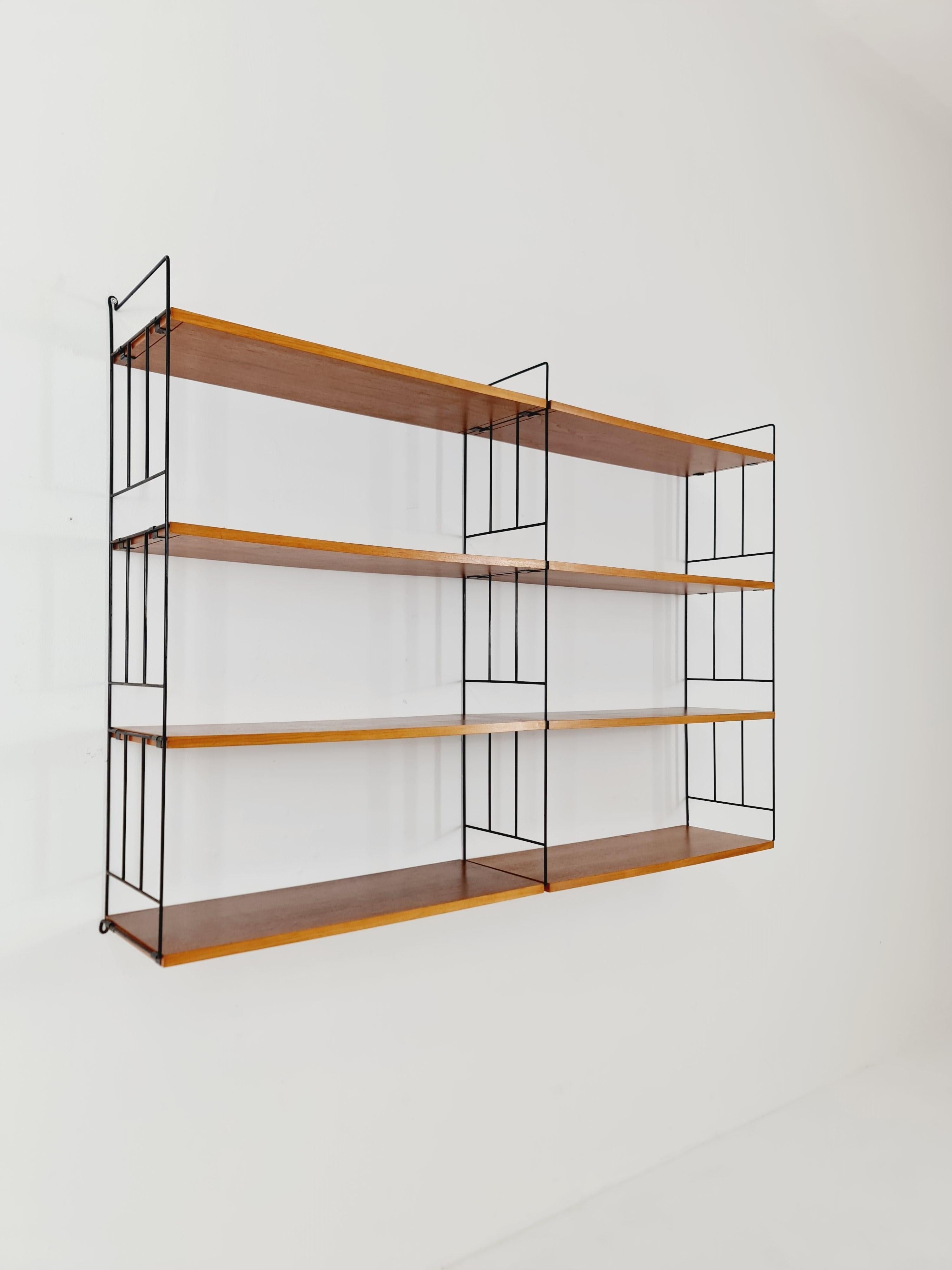 Metal String shelf-system by WHB German Teak , 1950s