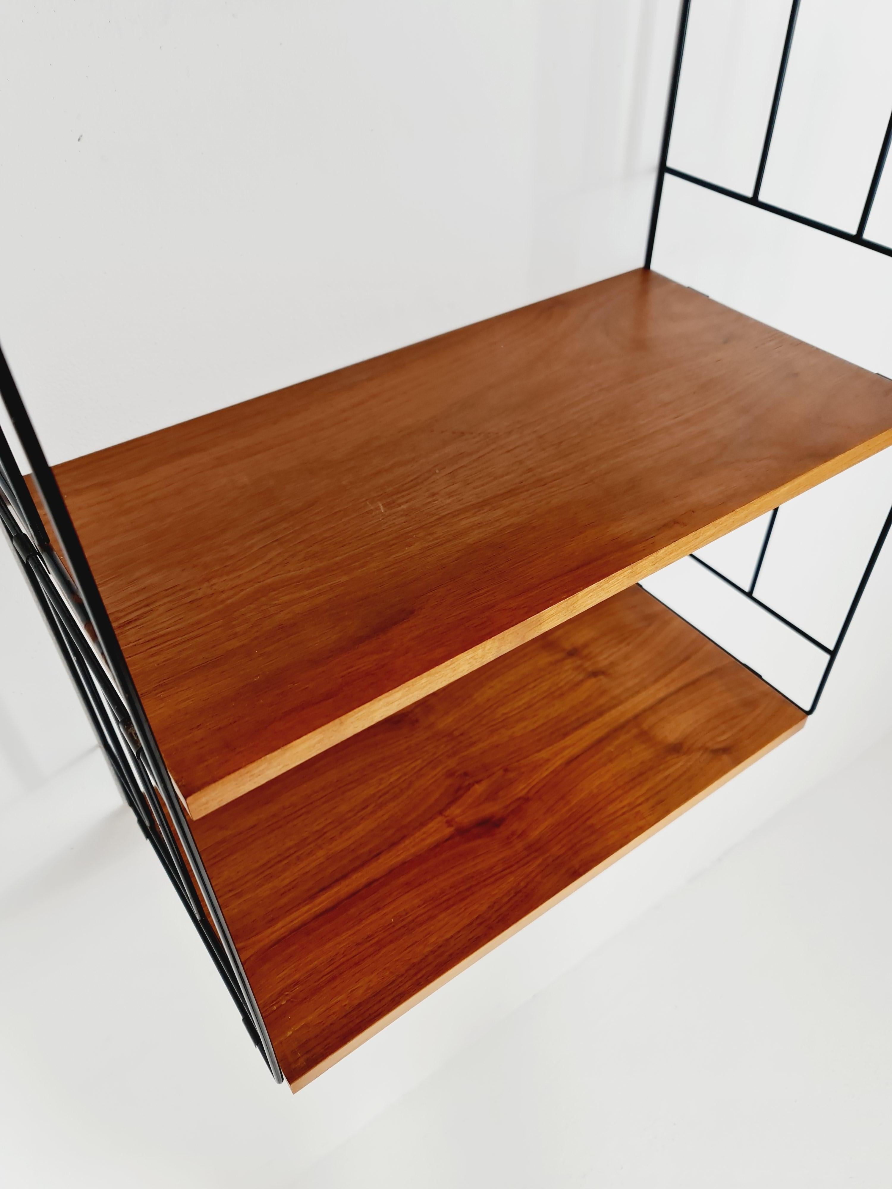 Sistema de estanterías String de WHB German Teak , años 50 Metal en venta