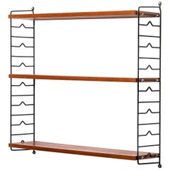 String Shelf with Black Ladder and Teak Wood by Nisse Strinning, 1960s