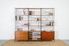 String Style Mid-Century Teak Standing Shelving System by WHB Möbel