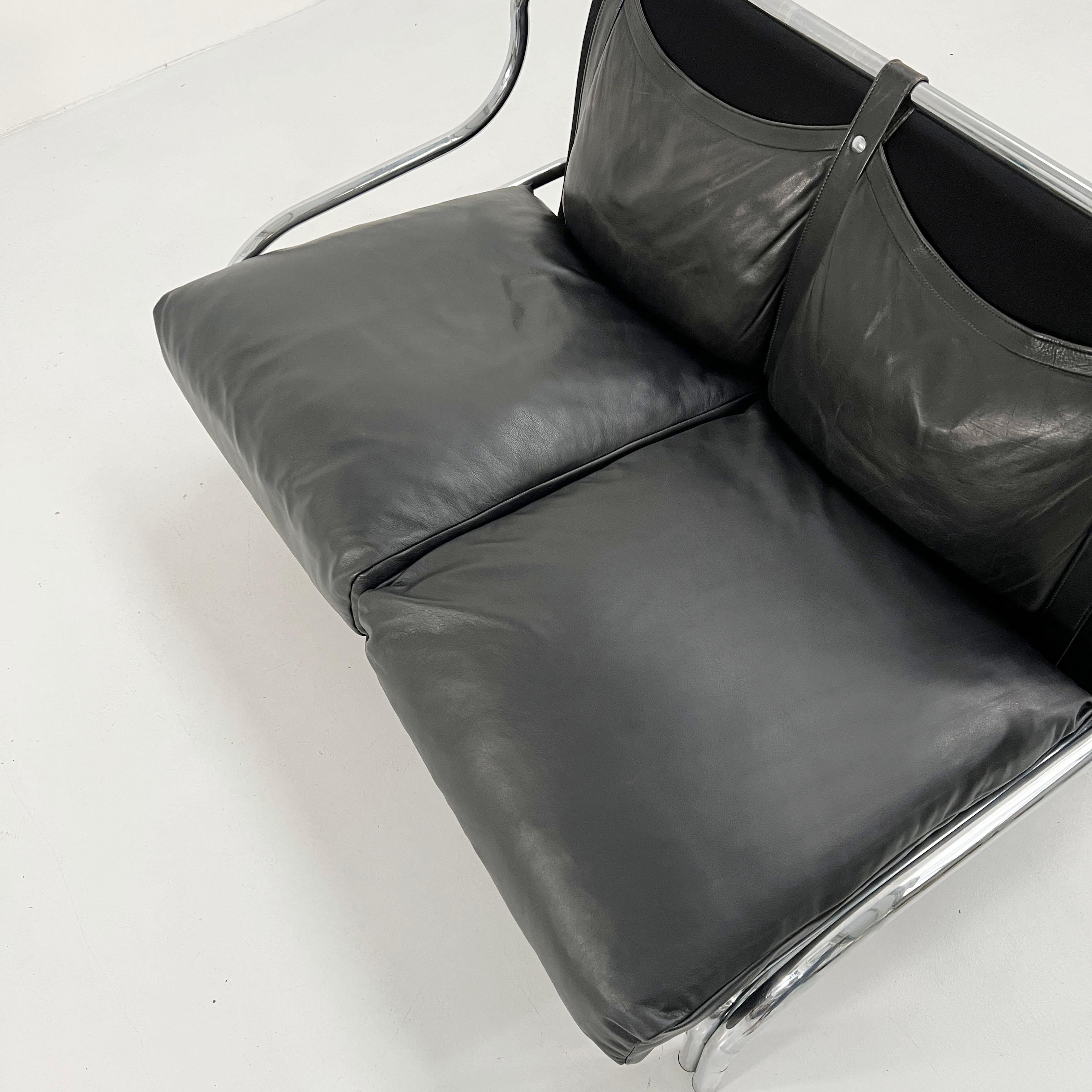Stringa 2-seater Leather Sofa by Gae Aulenti for Poltronova, 1960s For Sale 2