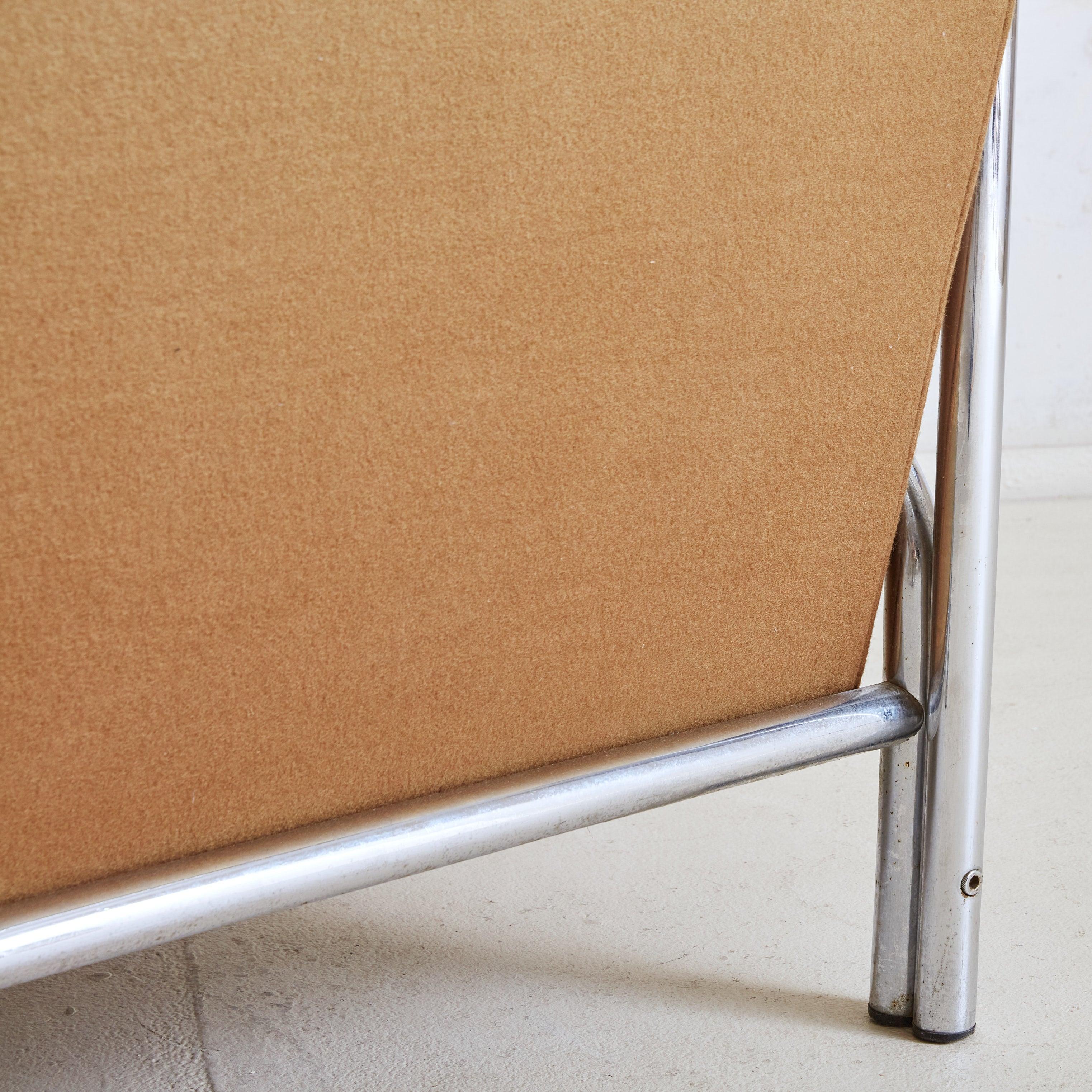 Stringa' Cognac Leather + Chrome Armchair by Gae Aulenti for Poltronova, Italy 5