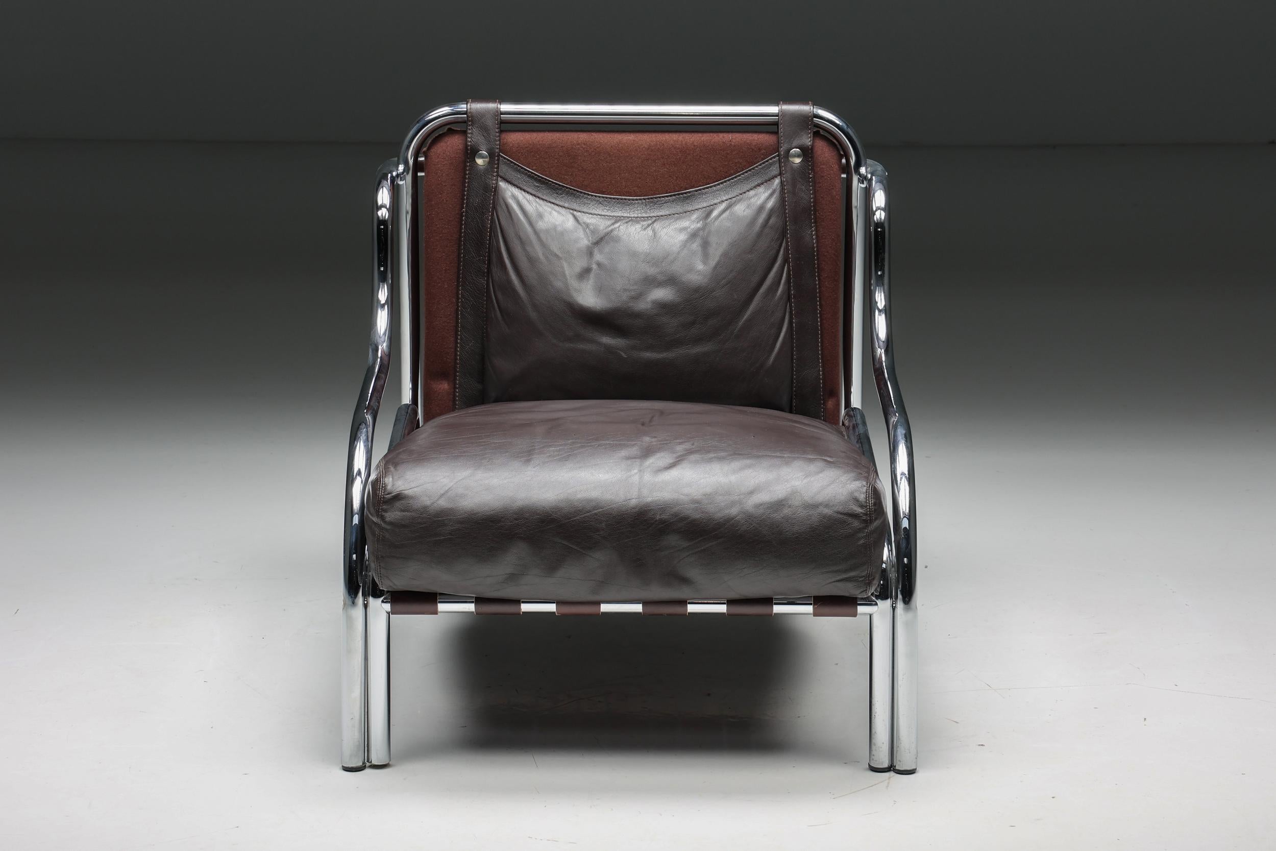 Mid-Century Modern Stringa Lounge Chair by Gae Aulenti, 1960s