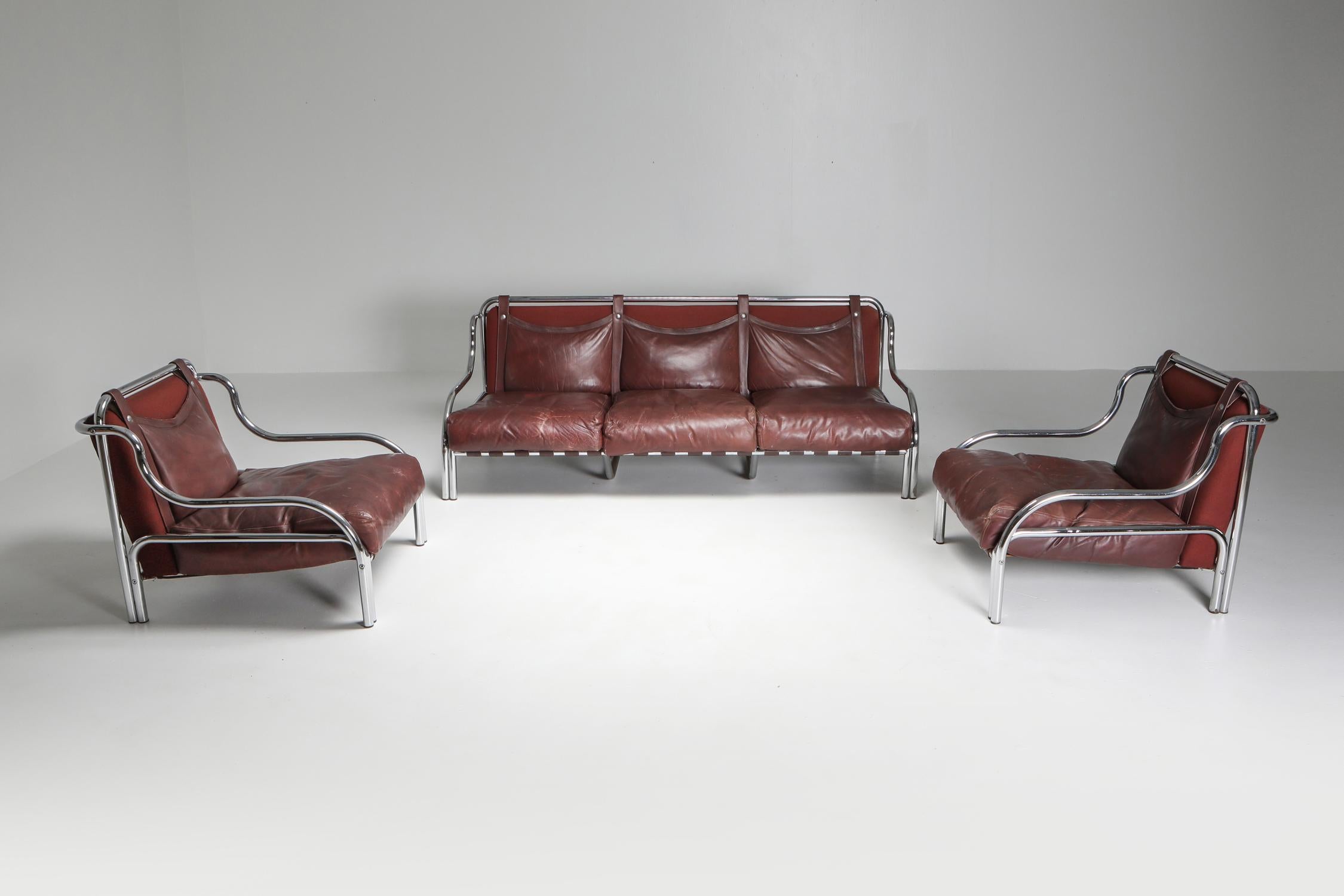 Chrome Stringa sofa by Gae Aulenti