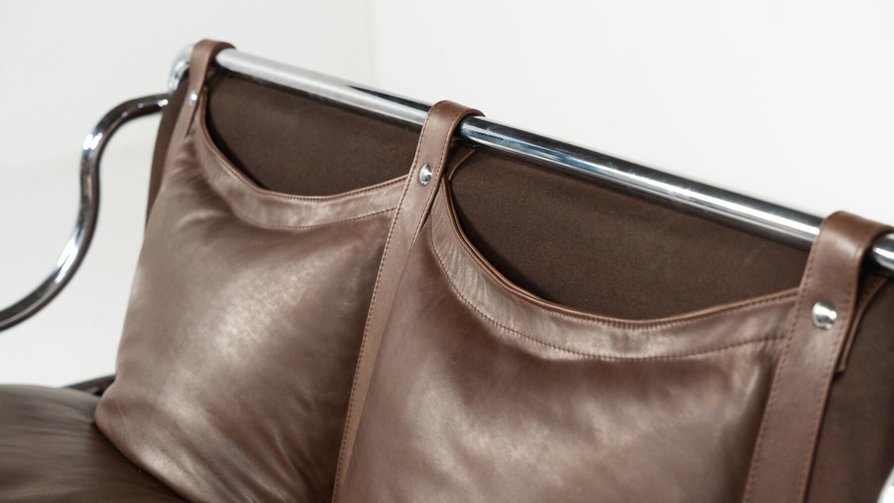 Stringa Sofa by Gae Aulenti, italy, 1962 - New Leather Upholstery im Angebot 7
