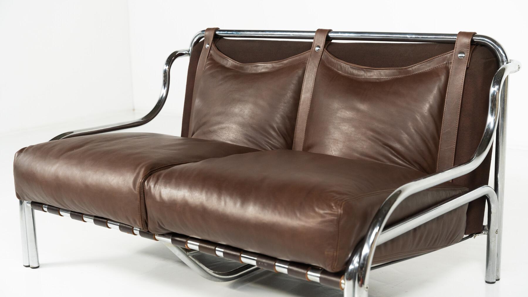 Stringa Sofa by Gae Aulenti, italy, 1962 - New Leather Upholstery im Angebot 9