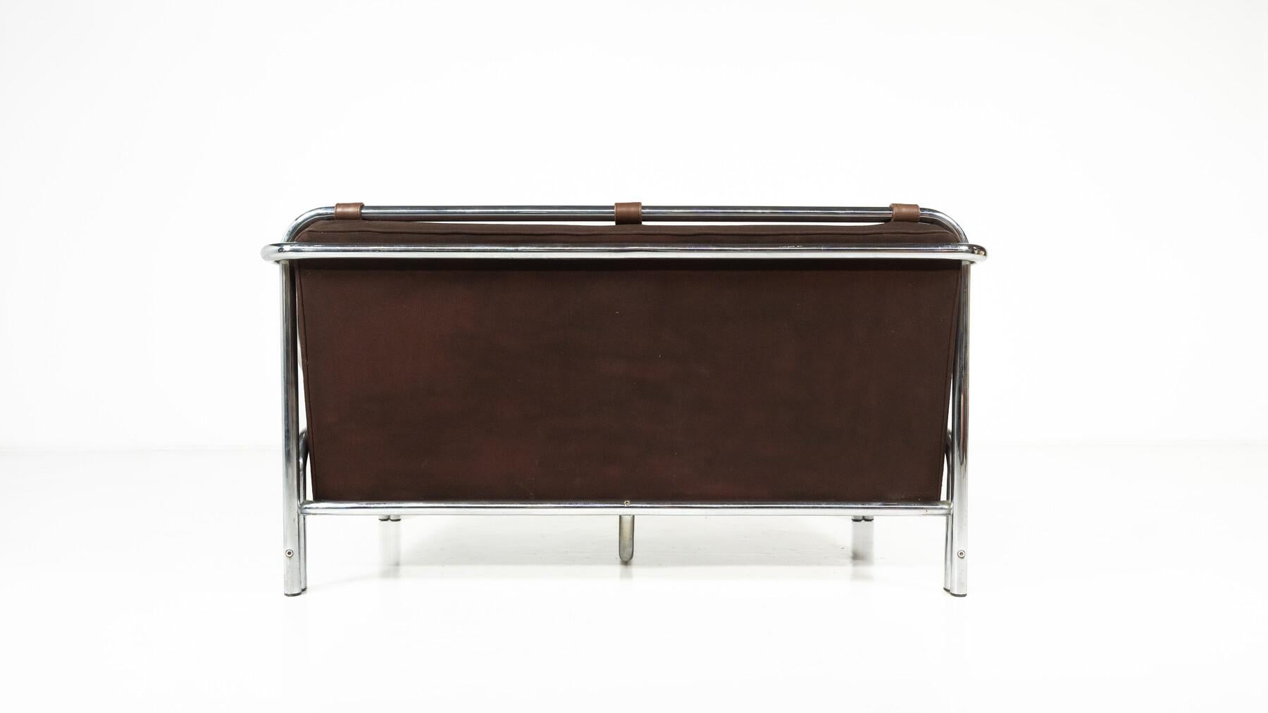 Stringa Sofa by Gae Aulenti, italy, 1962 - New Leather Upholstery (Metall) im Angebot