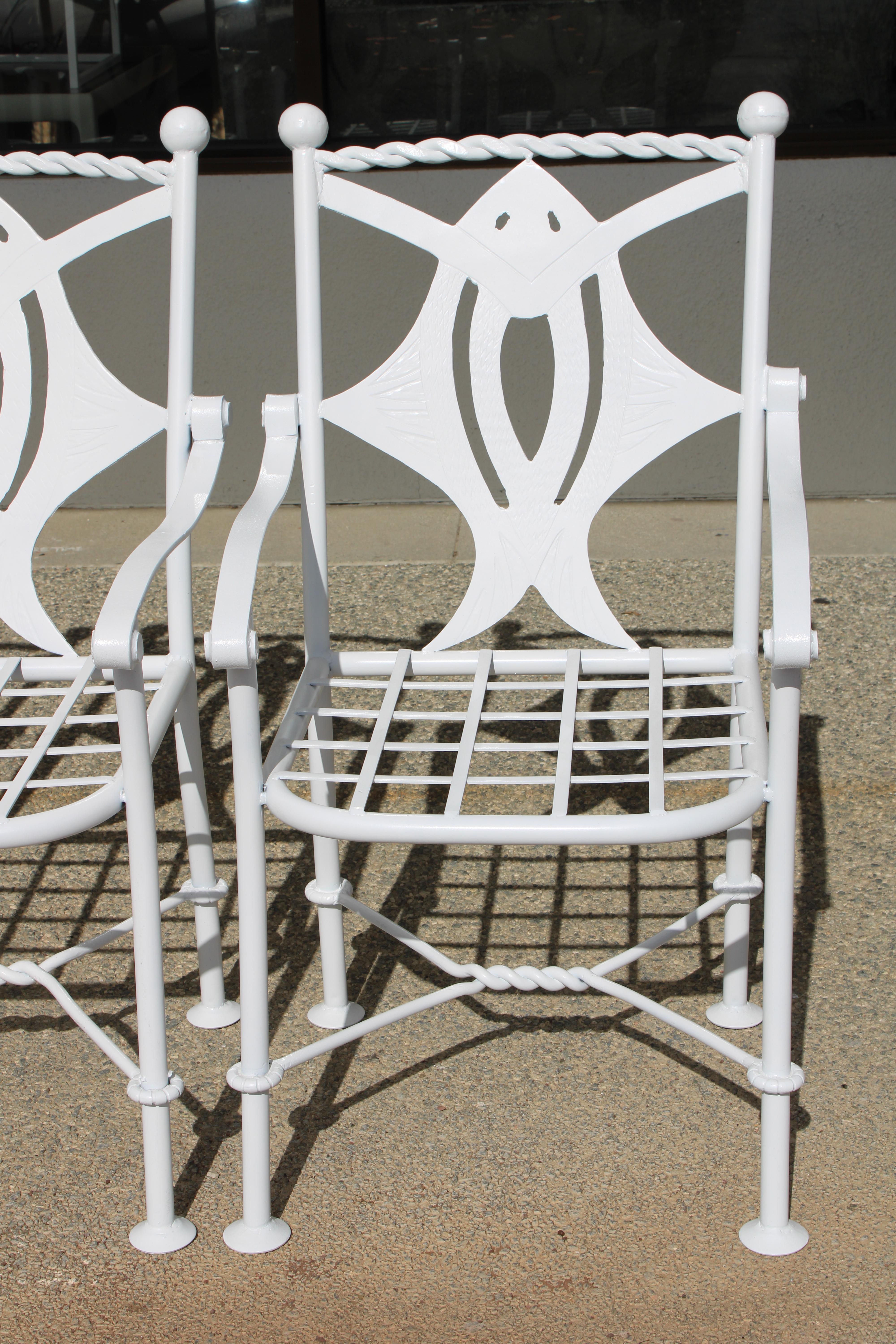 Late 20th Century Stingray Patio Set, Four Chairs and Table For Sale