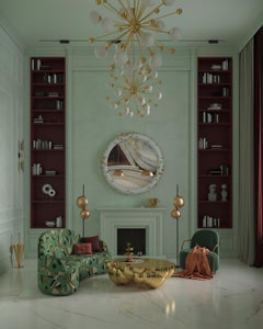 Strings 3-Seat Sofa with Plush Dedar Fabric by Nika Zupanc