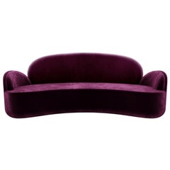 Strings 3-Seat Sofa with Plush Purple Velvet by Nika Zupanc