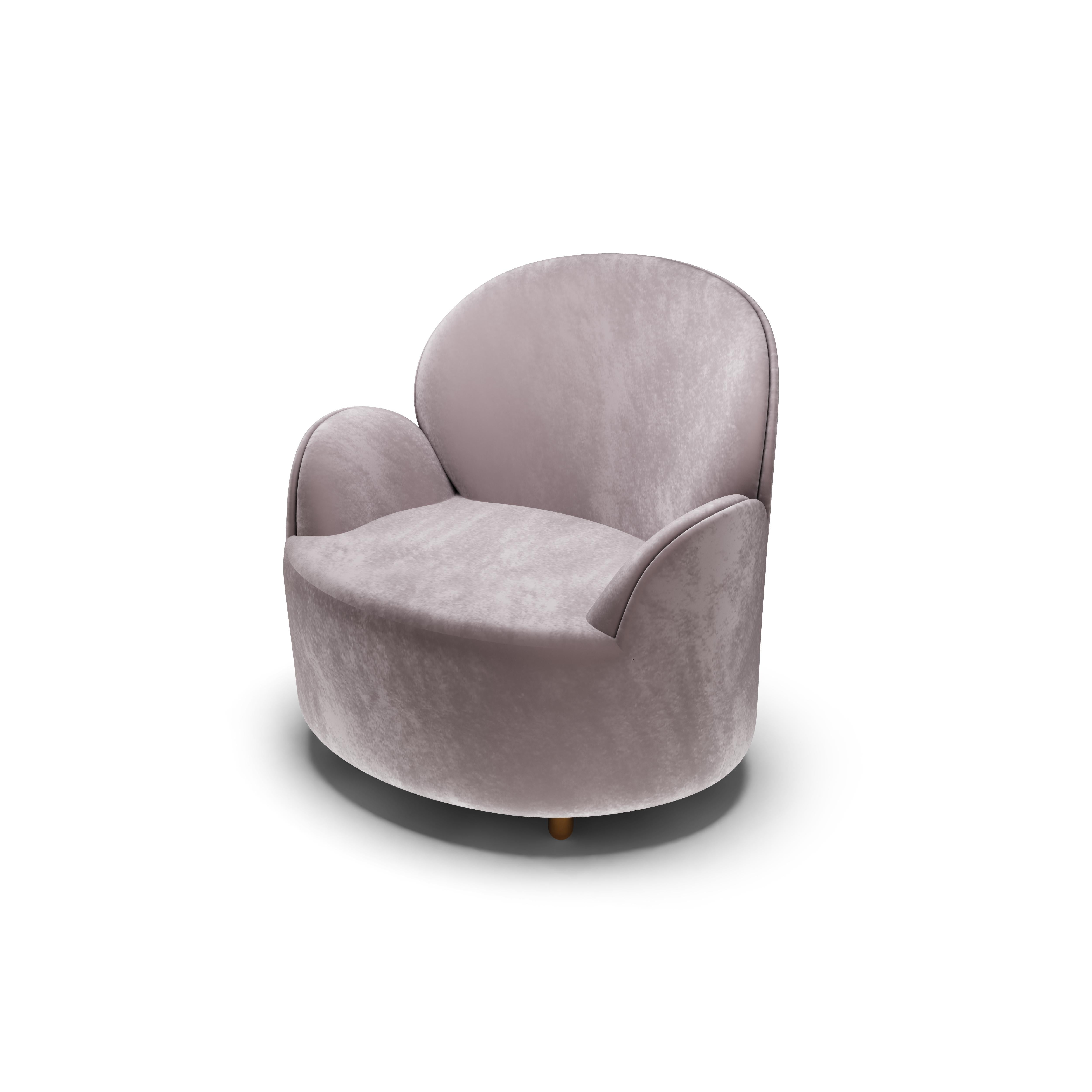 Modern Strings Armchair Grey with Plush Grey Velvet by Nika Zupanc For Sale