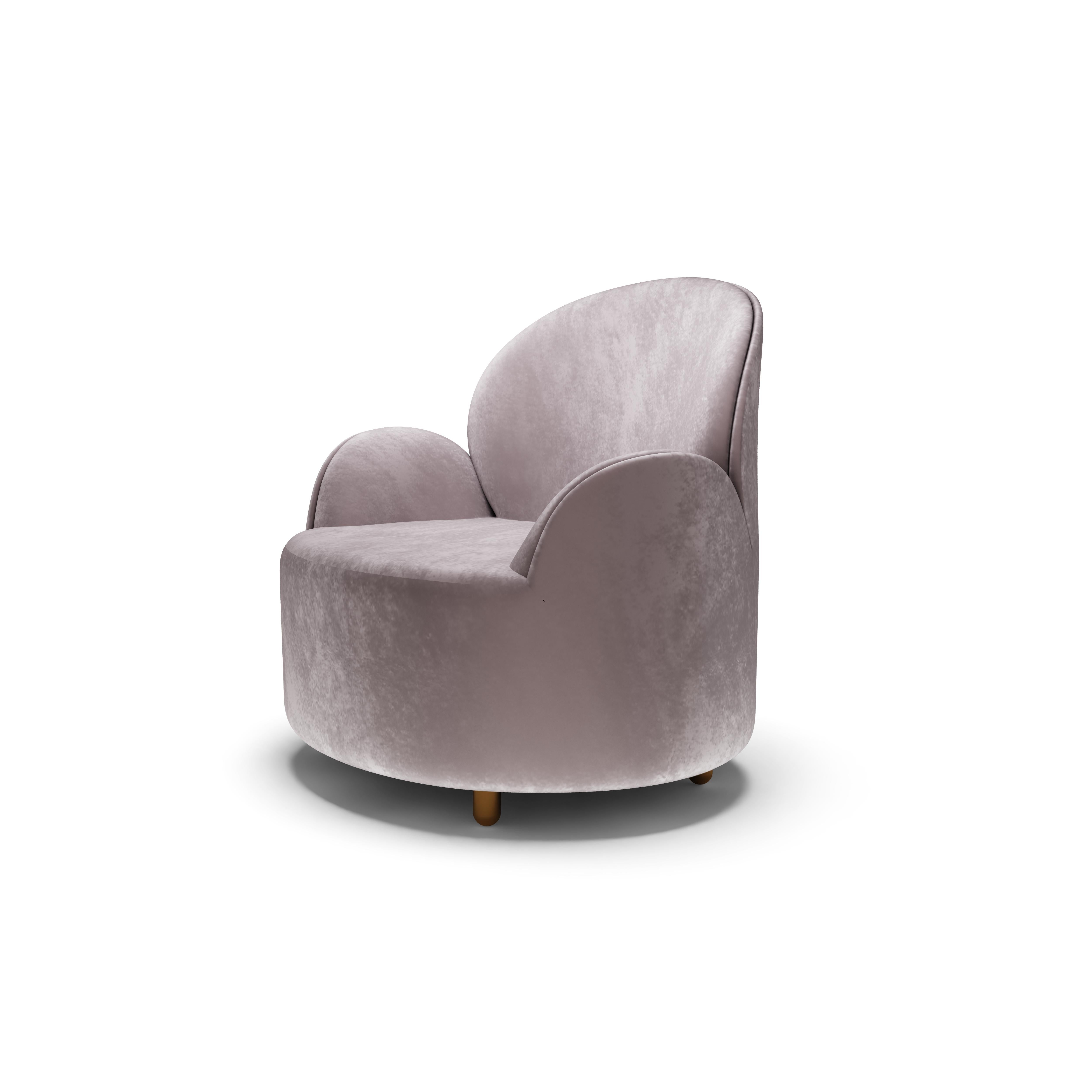 Indian Strings Armchair Grey with Plush Grey Velvet by Nika Zupanc For Sale