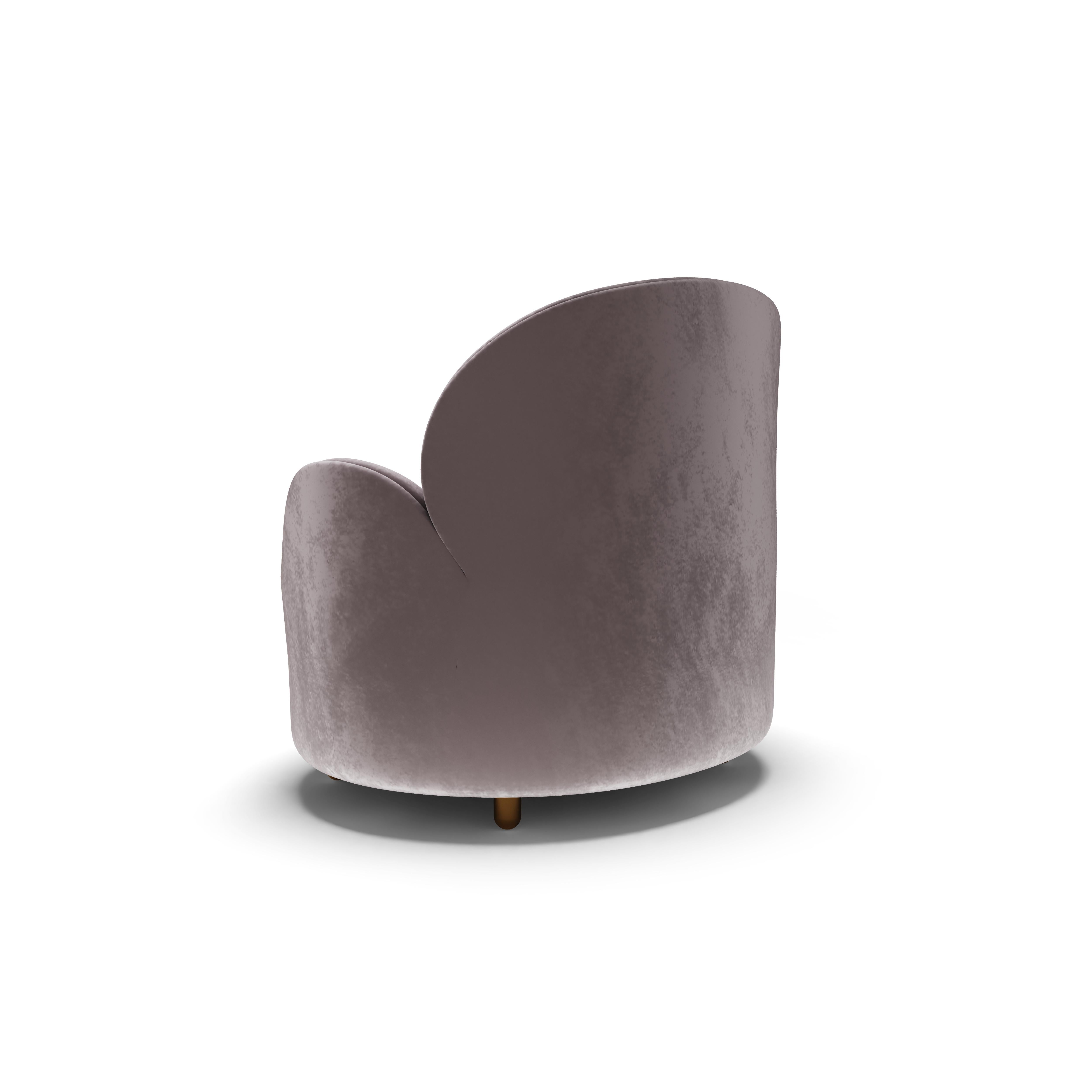 Contemporary Strings Armchair Grey with Plush Grey Velvet by Nika Zupanc For Sale