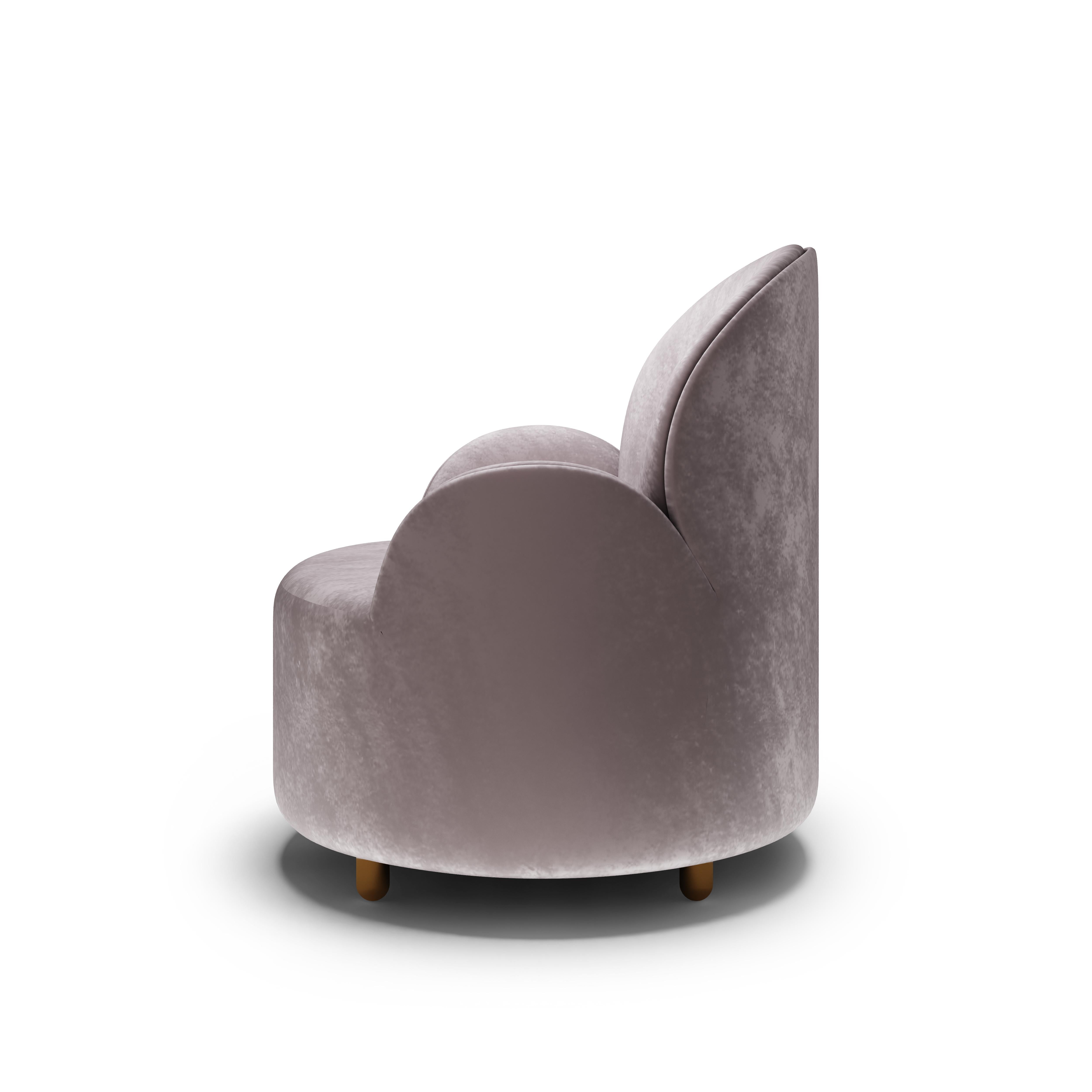 Wood Strings Armchair Grey with Plush Grey Velvet by Nika Zupanc For Sale