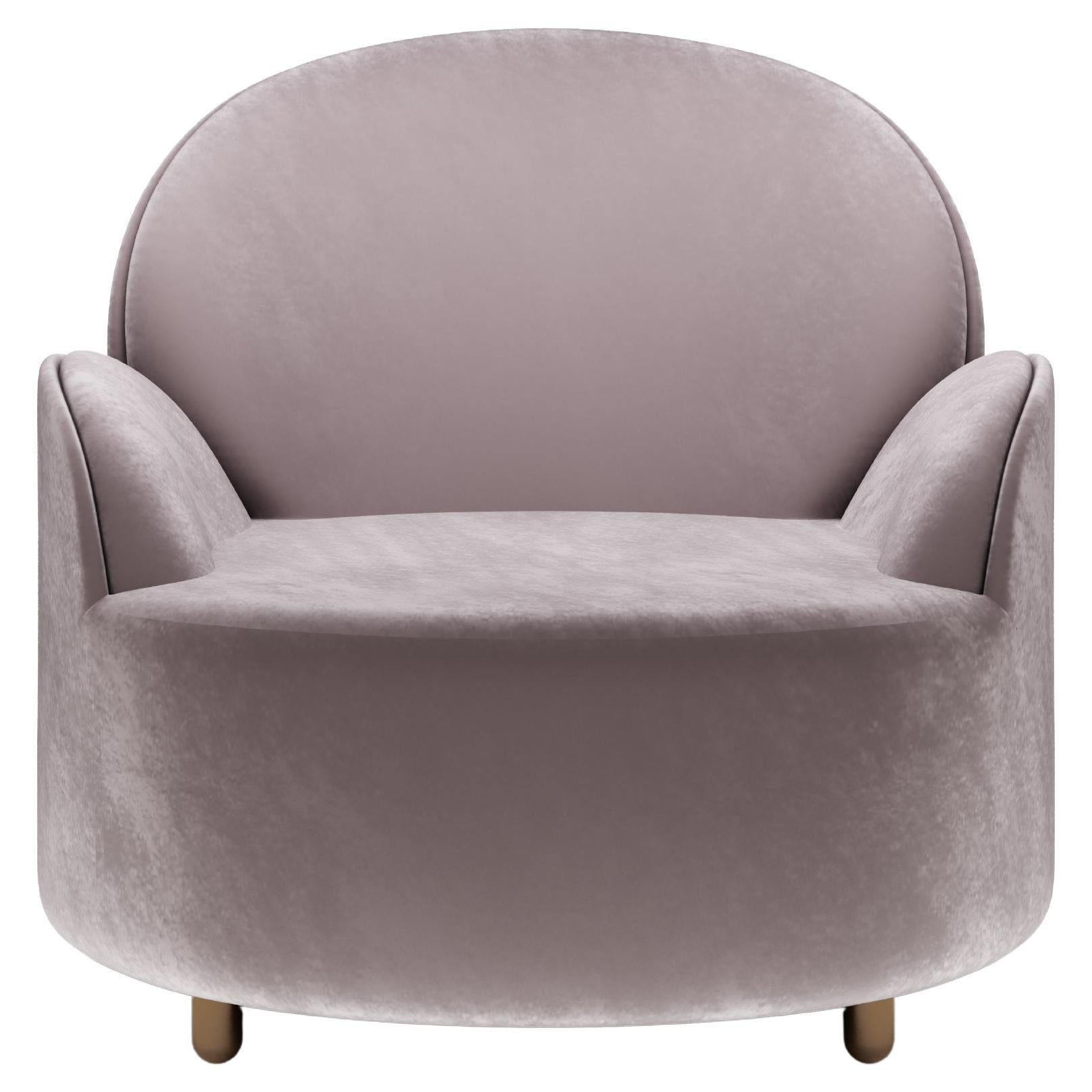 Strings Armchair Grey with Plush Grey Velvet by Nika Zupanc For Sale