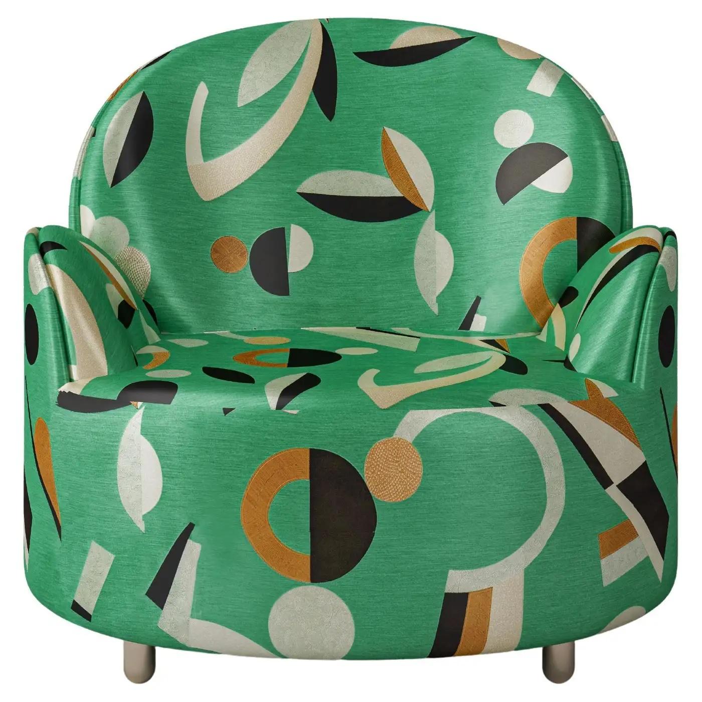 Indian Strings Armchair with Plush Dedar Fabric by Nika Zupanc For Sale