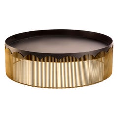 Strings Gold and Black Metal Coffee Table by Nika Zupanc