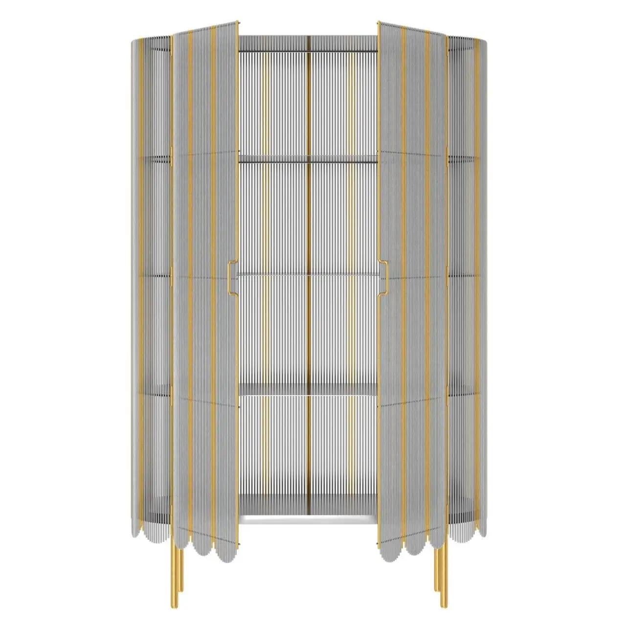 Metal Strings Storage Cabinet by Nika Zupanc For Sale