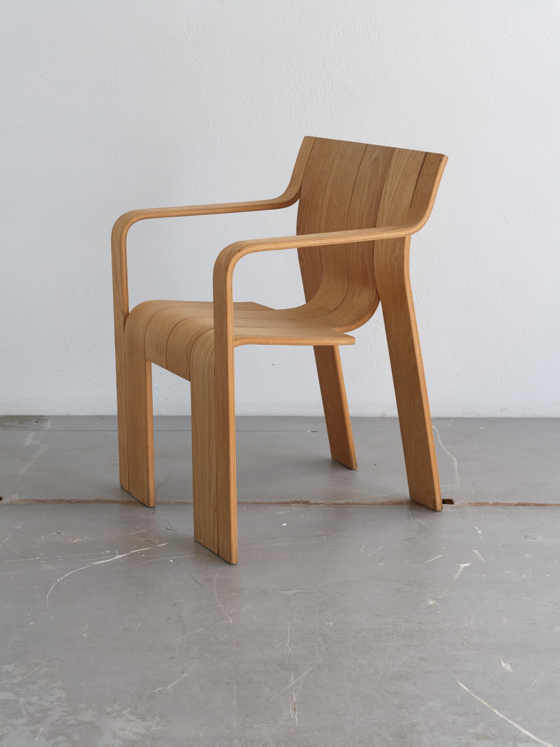 Bois cintré Chaise Strip de Gijs Bakker pour Castelijn, 1974 en vente