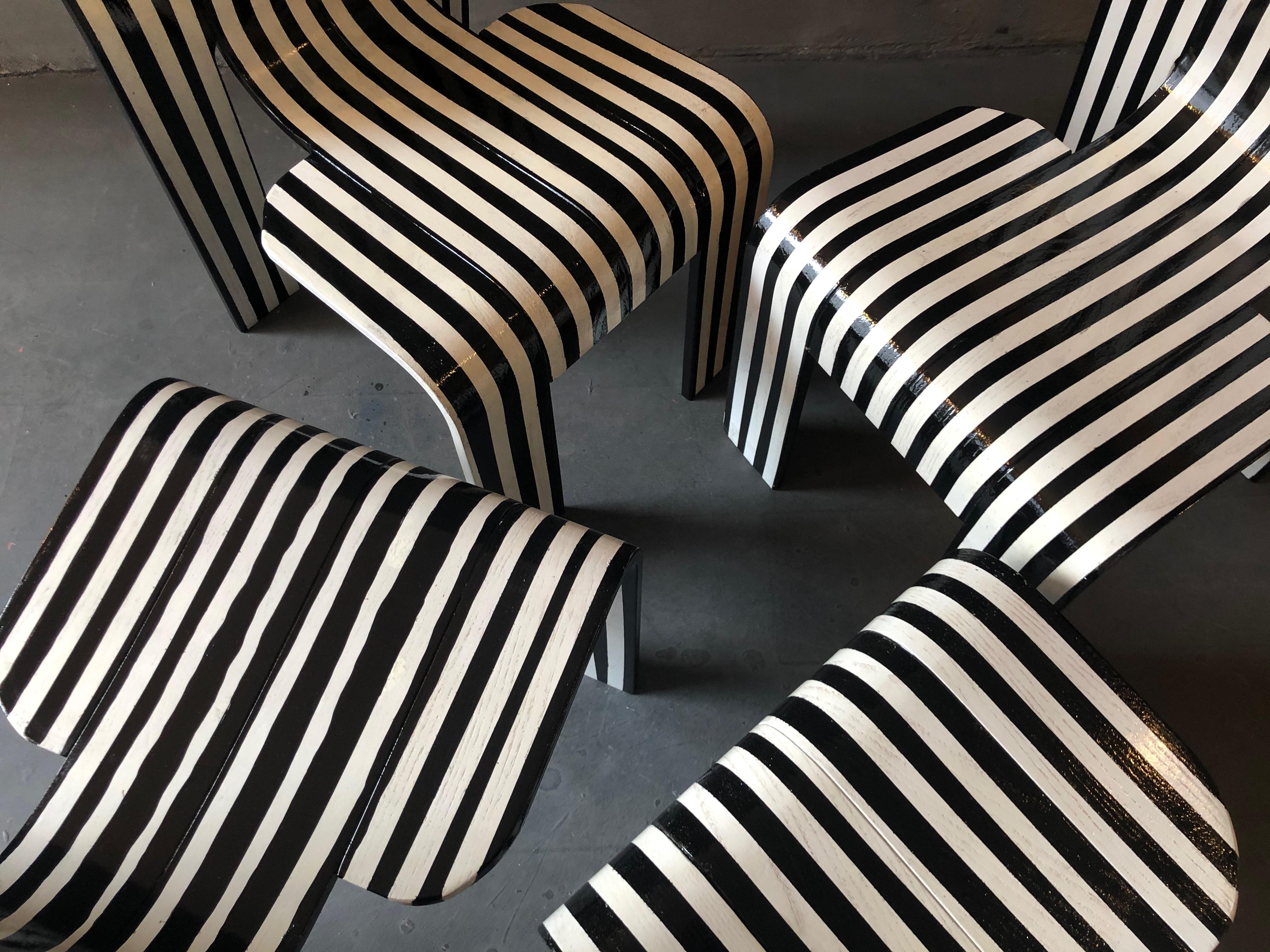 Strip Chair, Gijs Bakker for Castelijn, contemporized in B & W by Atelier Staab For Sale 2