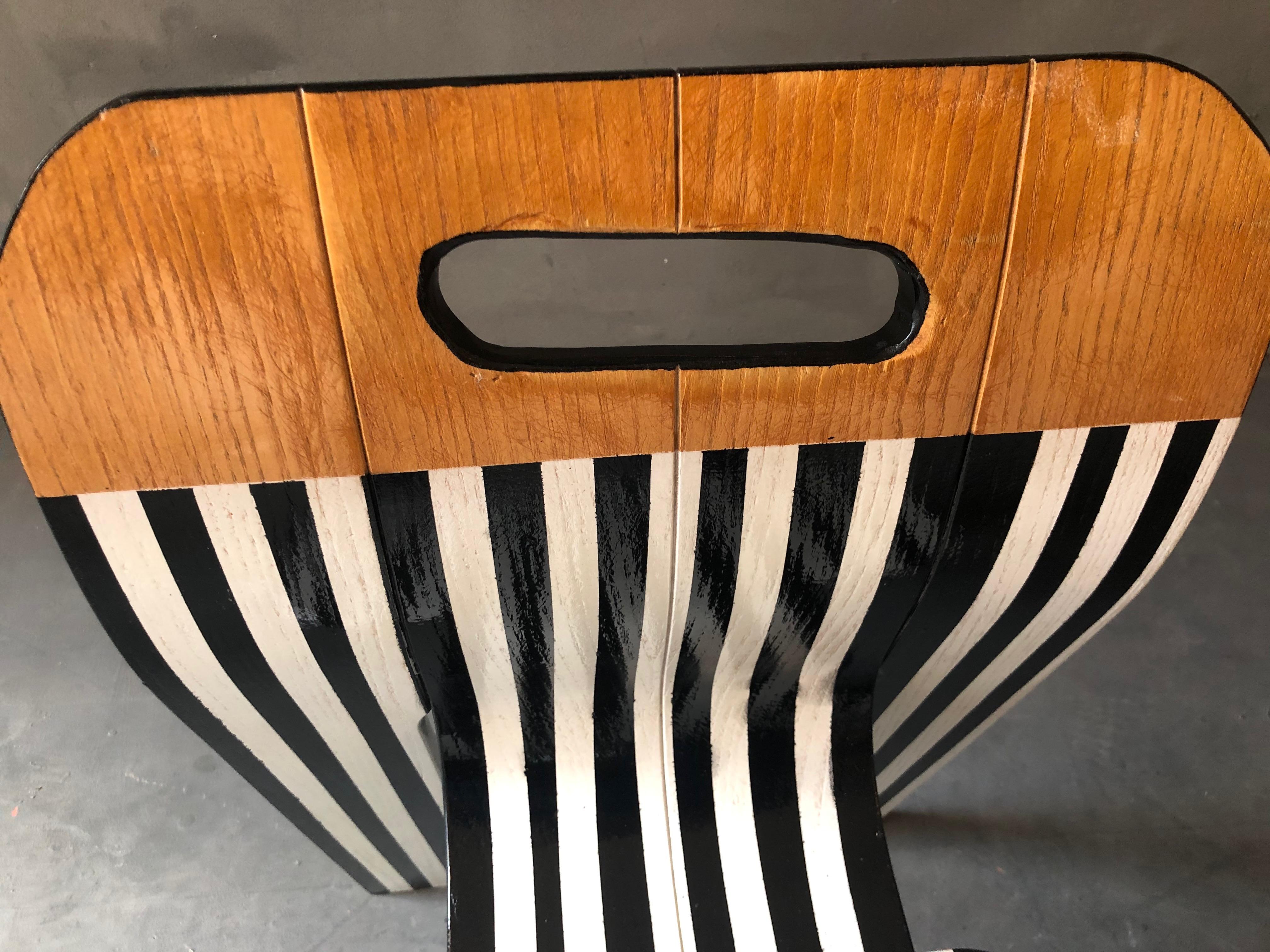 Strip Chair, Gijs Bakker for Castelijn, contemporized in B & W by Atelier Staab For Sale 4
