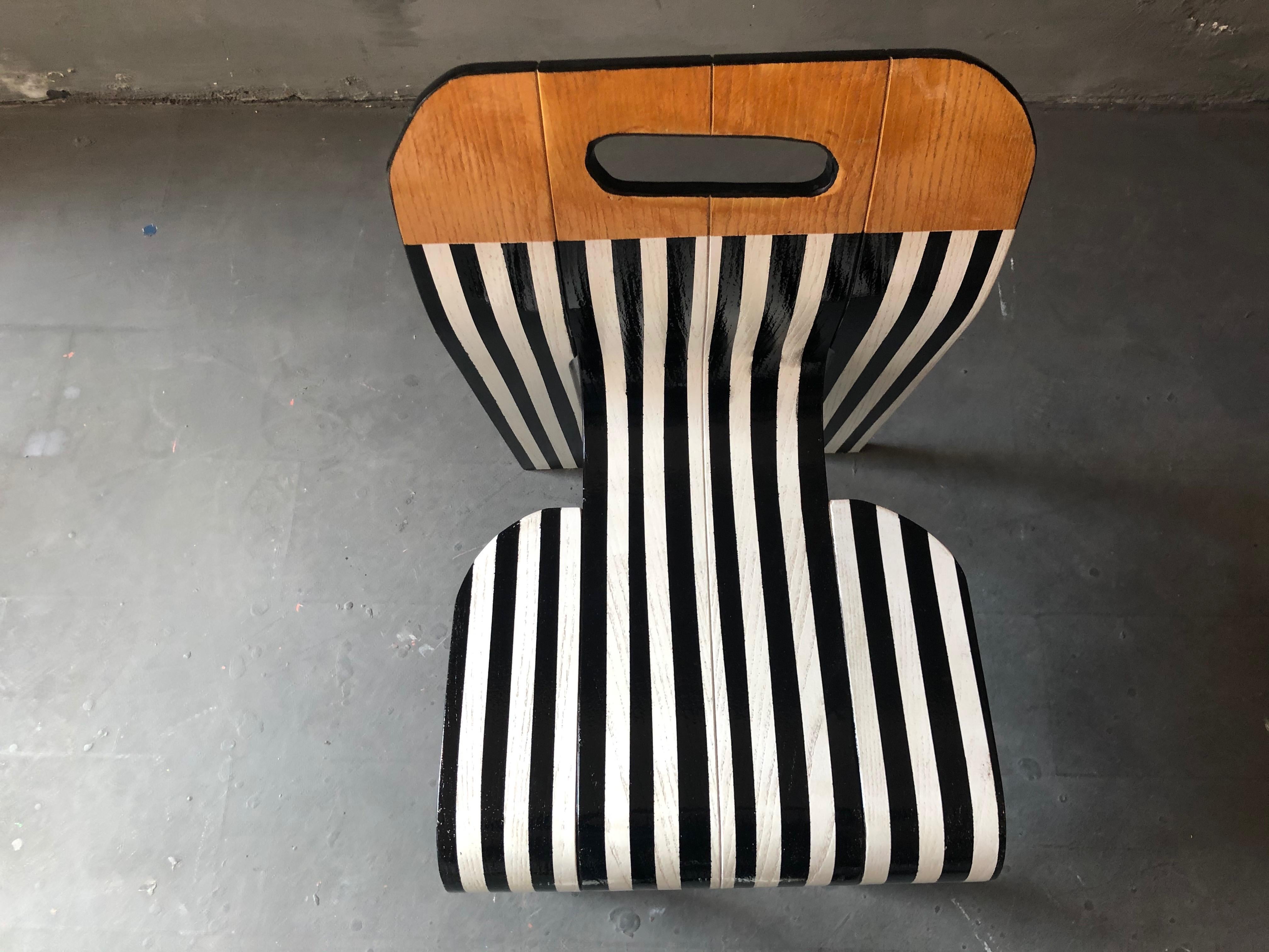 Strip Chair, Gijs Bakker for Castelijn, contemporized in B & W by Atelier Staab For Sale 5
