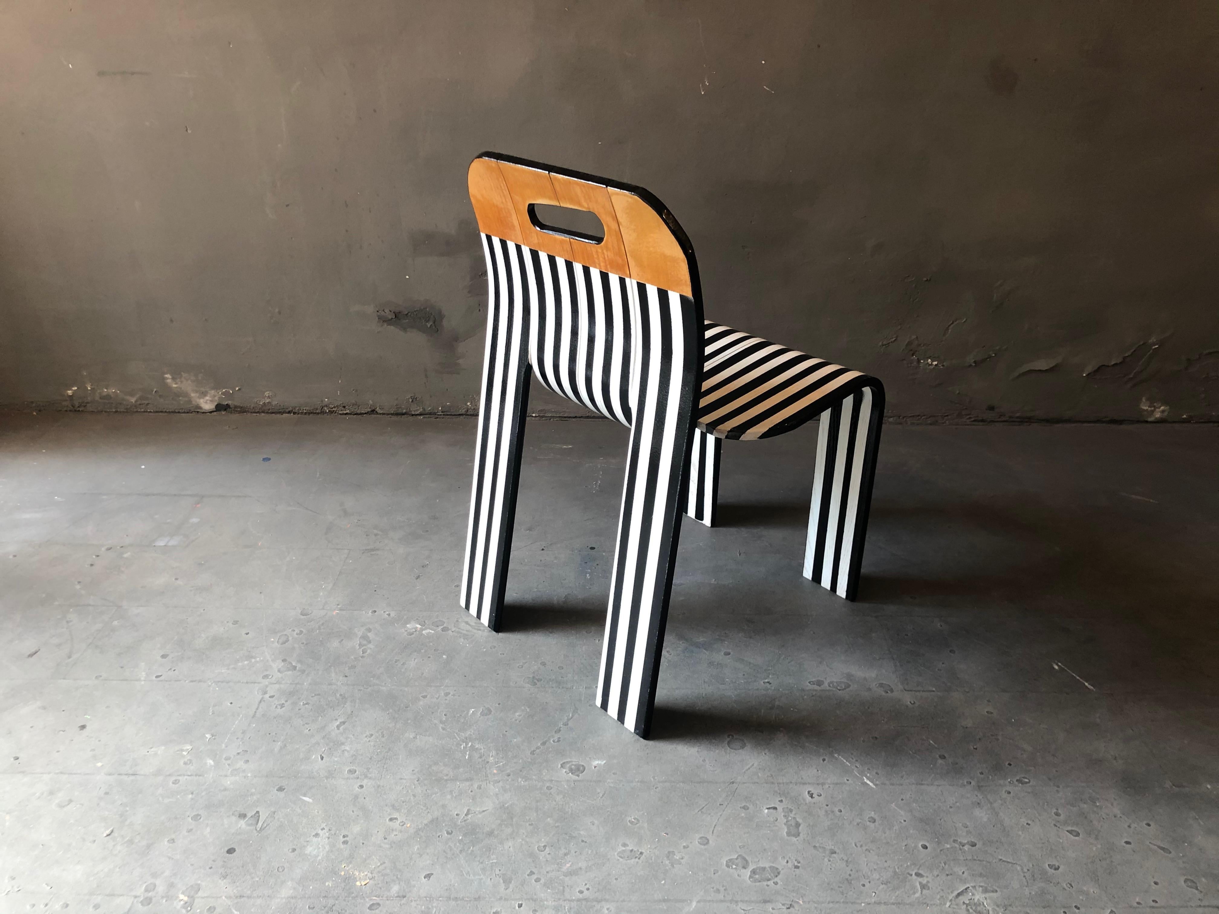 Strip Chair, Gijs Bakker for Castelijn, contemporized in B & W by Atelier Staab For Sale 9