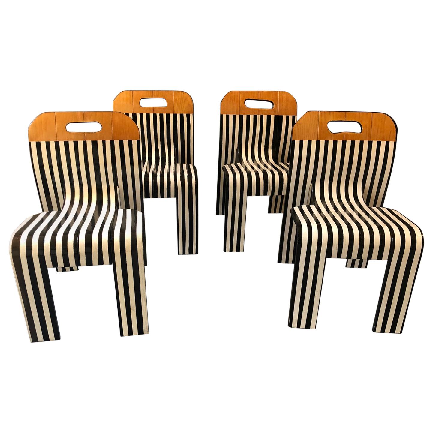 Strip Chair, Gijs Bakker for Castelijn, contemporized in B & W by Atelier Staab For Sale
