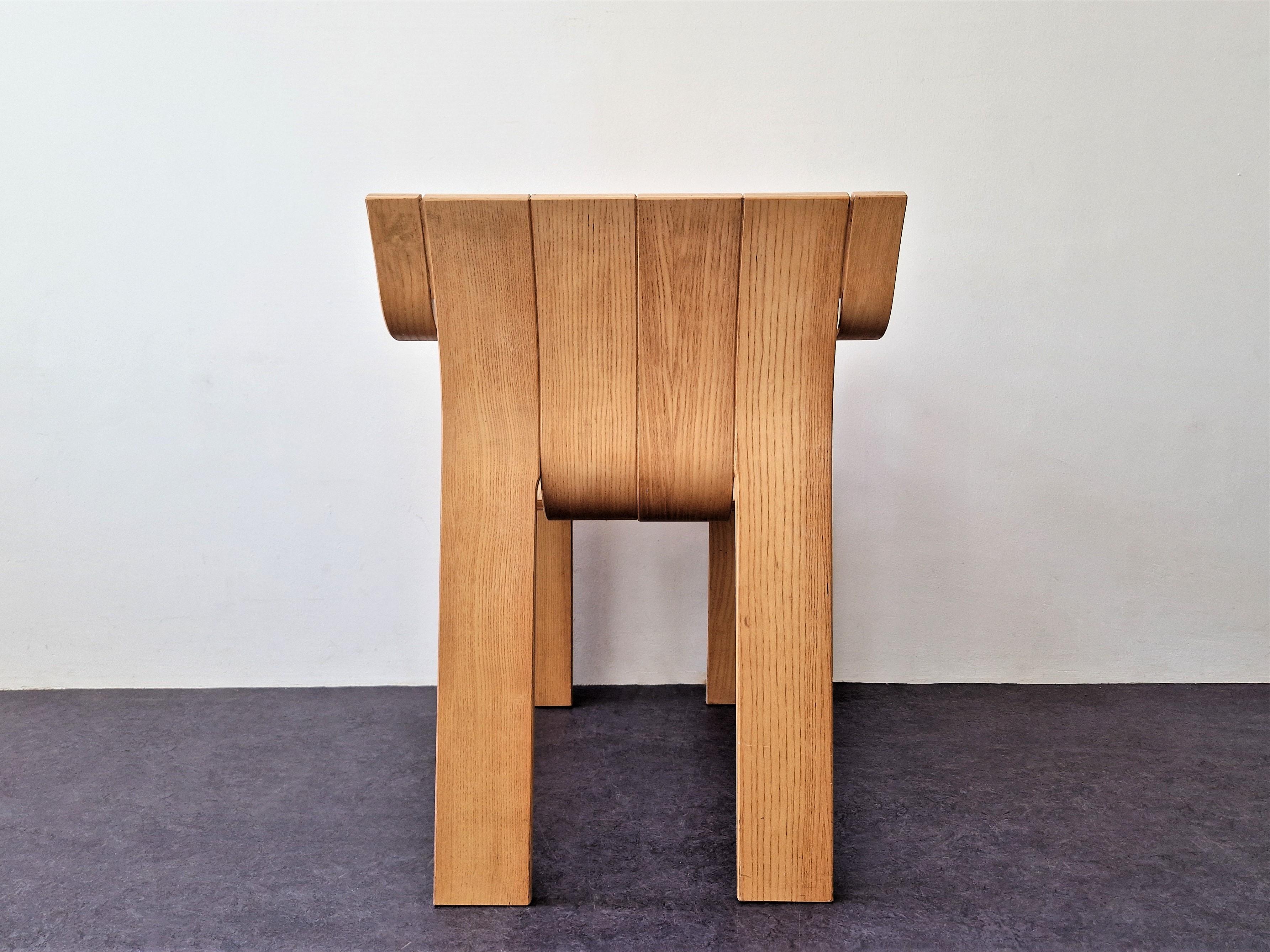 Dutch Strip Chair with Armrests by Gijs Bakker for Castelijn, the Netherlands, 1970s For Sale