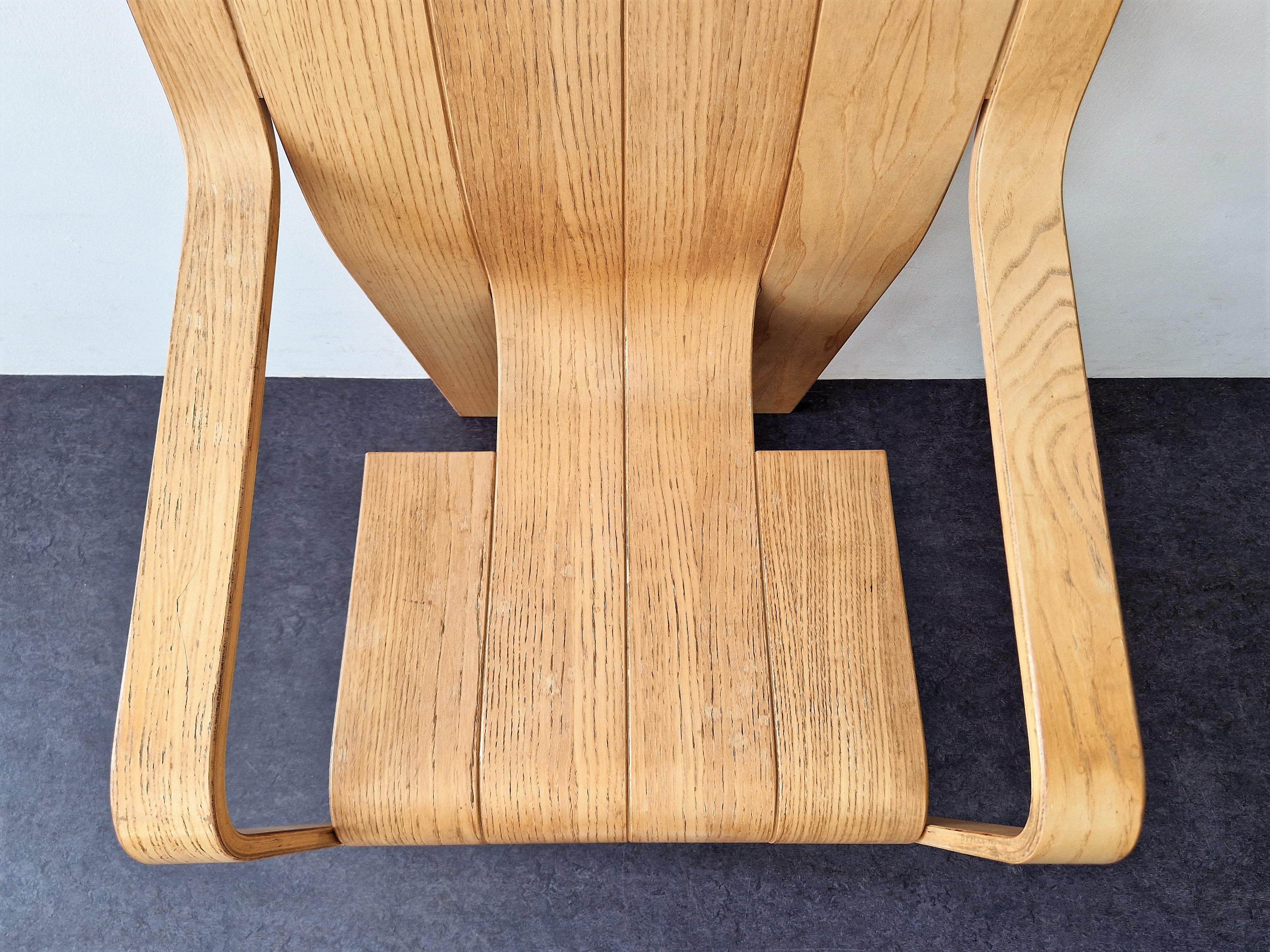 Strip Chair with Armrests by Gijs Bakker for Castelijn, the Netherlands, 1970s In Good Condition For Sale In Steenwijk, NL