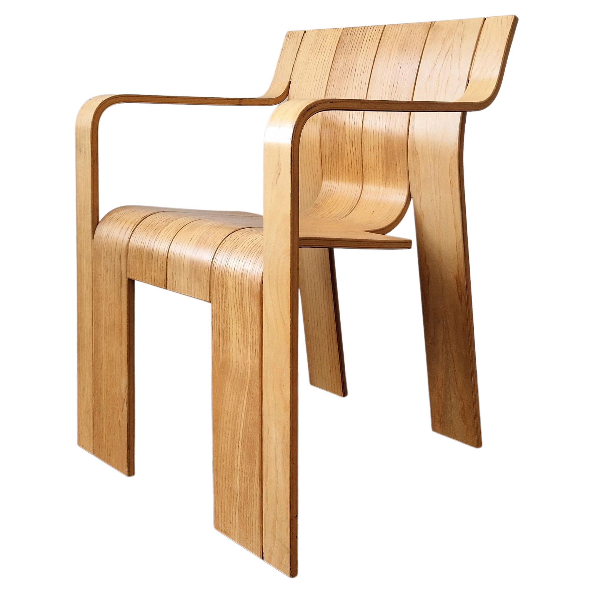 Strip Chair with Armrests by Gijs Bakker for Castelijn, the Netherlands, 1970s For Sale