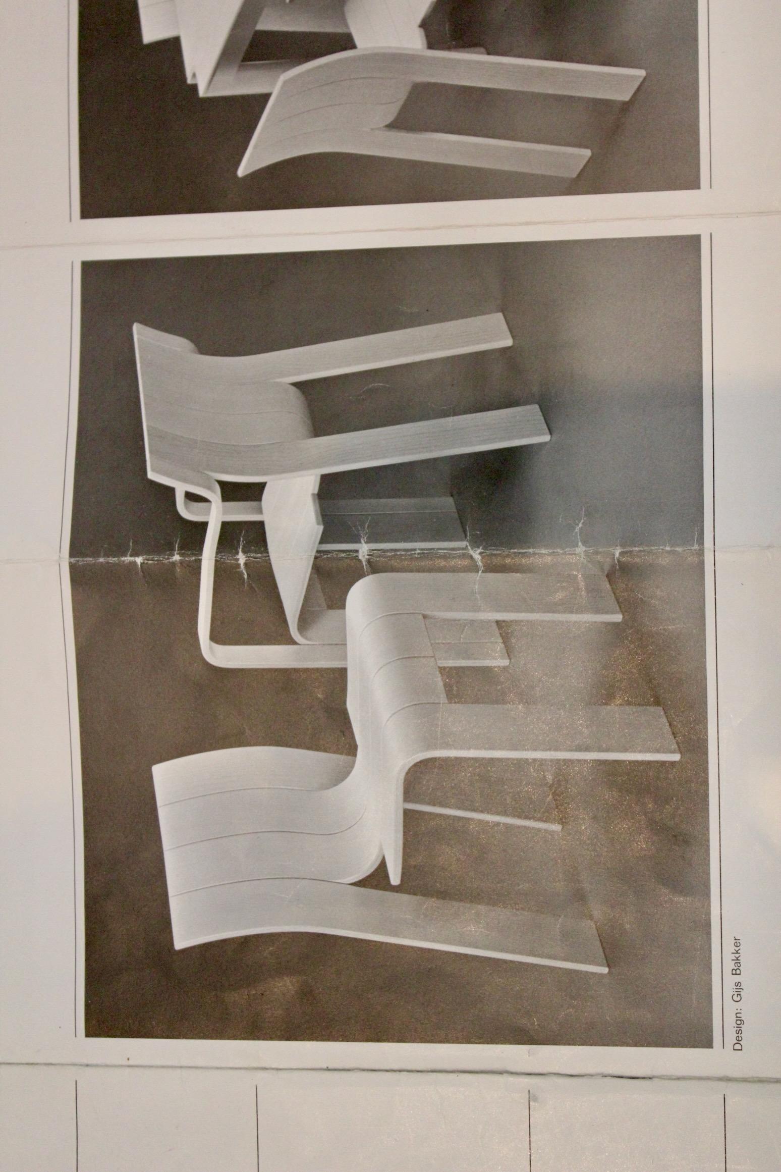 ‘Strip’ Chairs with Armrests in Dark-Brown Ashwood by Gijs Bakker for Castelijn For Sale 2