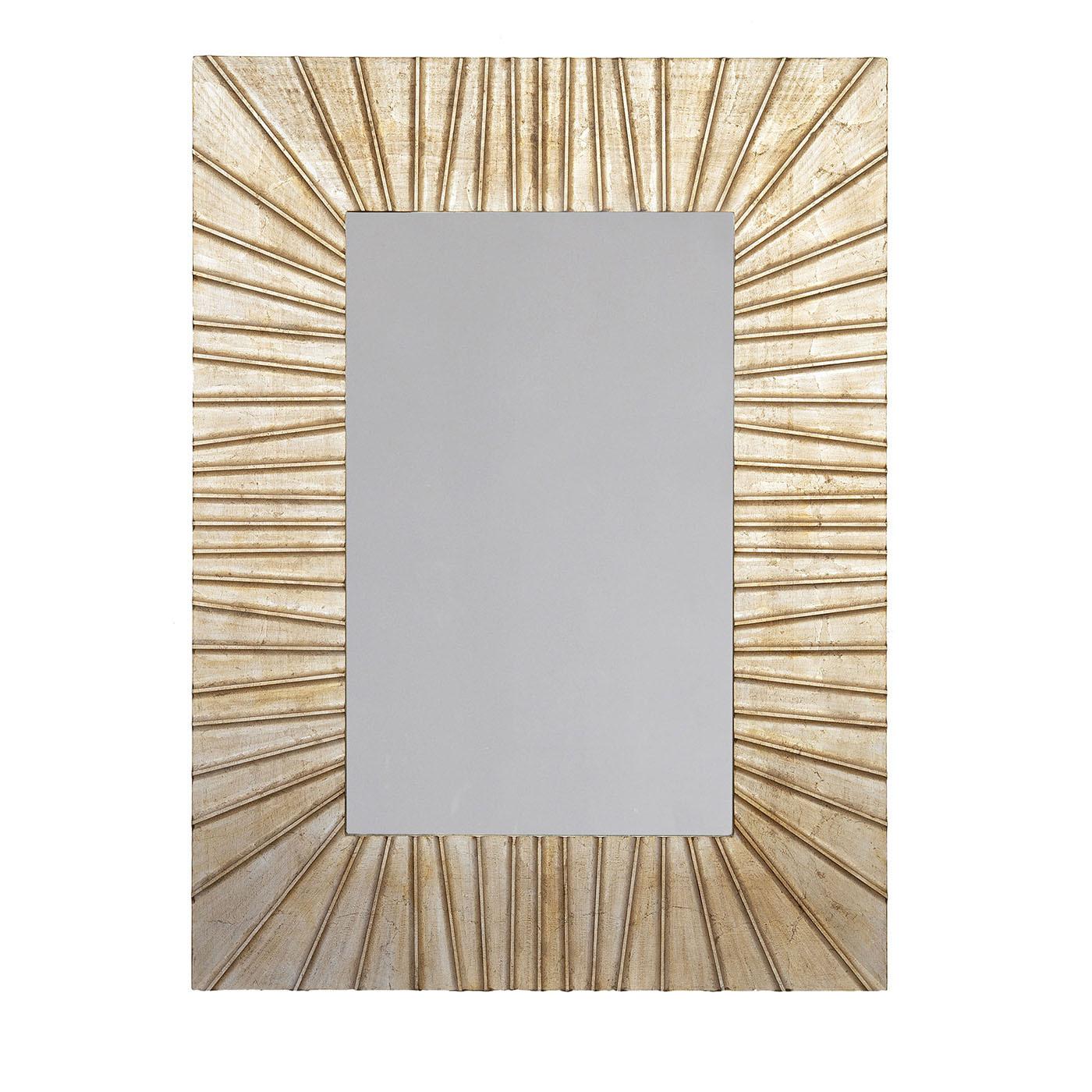 XXI secolo e contemporaneo Strip Piccolo Specchio da parete rettangolare scanalato in legno di Spini Firenze in vendita