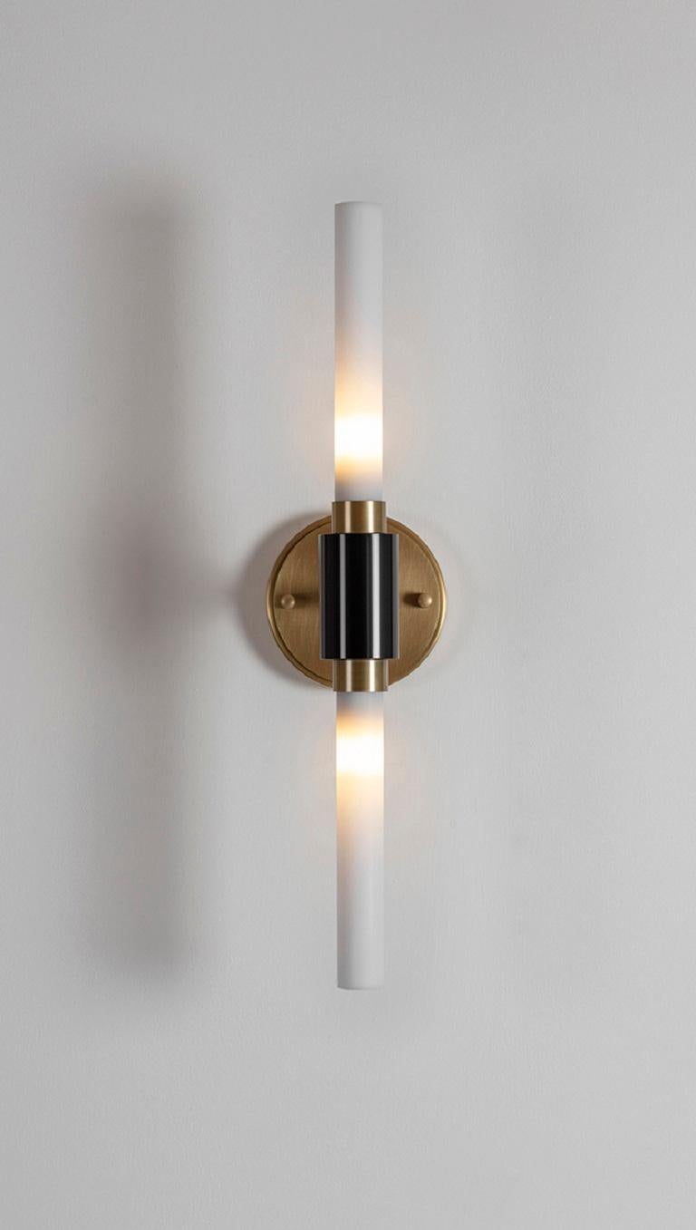 British Strip Wall Lamp by Square in Circle For Sale