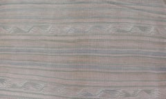 Stripe Design Turkish Vintage Kaysari Kilim Rug in Soft Pastel Tones 4'5 x 6'1