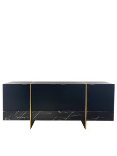 Striscia, Marmo, Wood, Ottone, Credenza, Mobiletto, Moderno, 21° secolo, Su misura