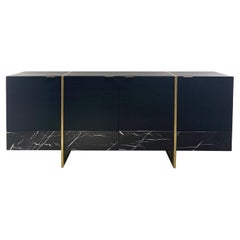 Striscia, Marmo, Wood, Ottone, Credenza, Mobiletto, Moderno, 21° secolo, Su misura