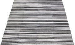 Stripe Modern Apadana's Groove Handmade Bamboo/Silk Rug in Earthy Tones