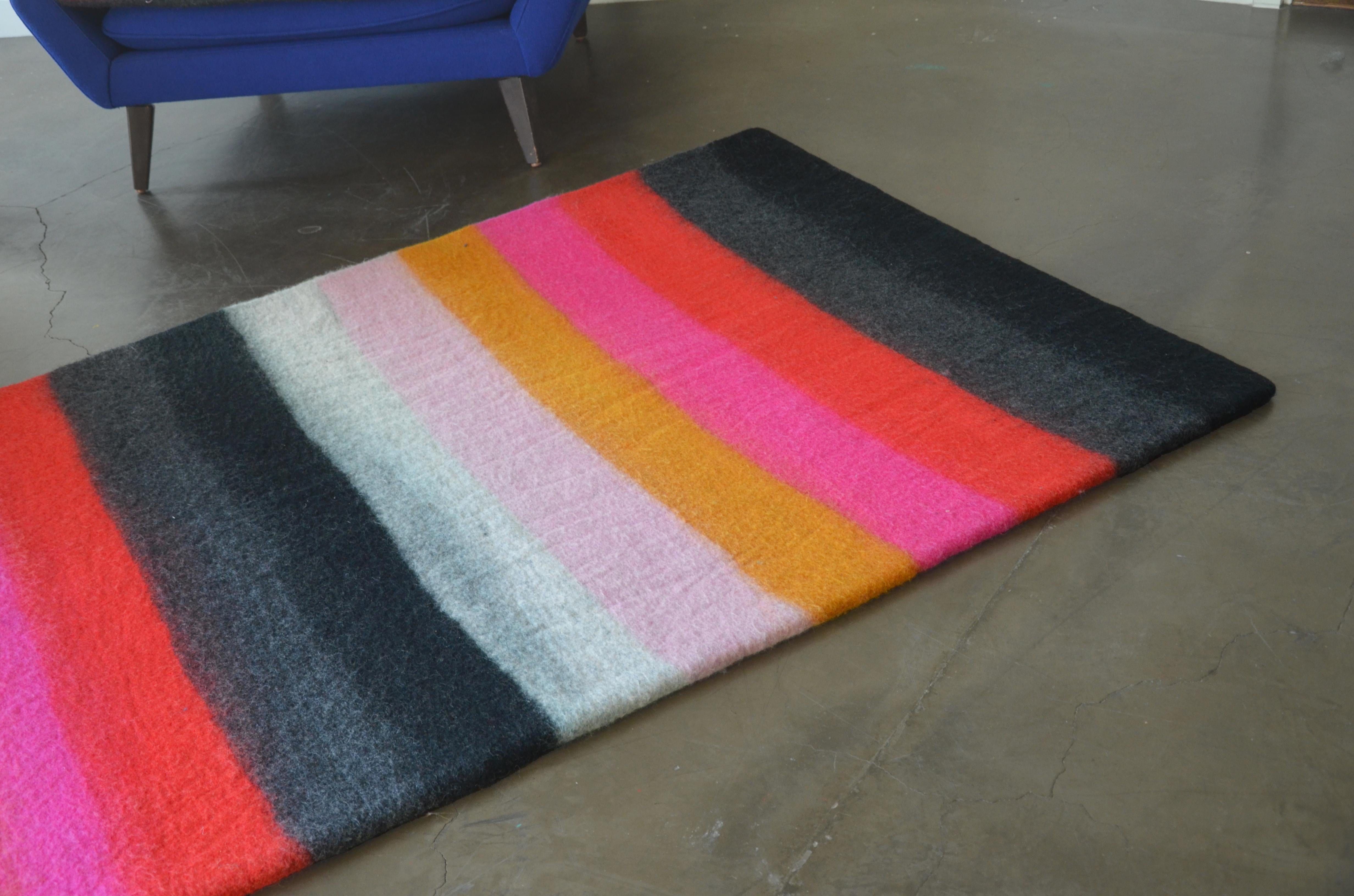 Nepalese Stripe Rug Peace Industry (R) For Sale