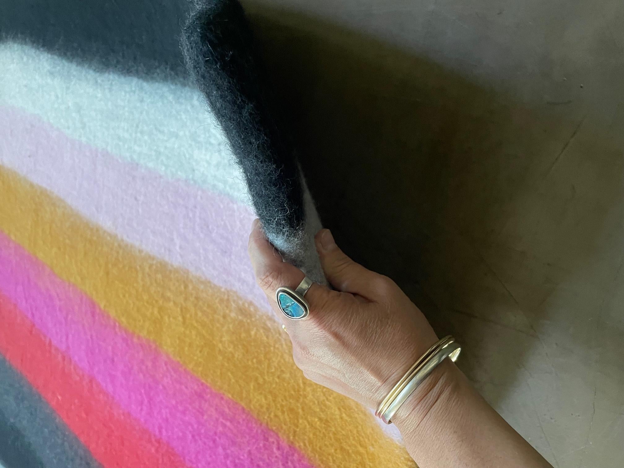 Hand-Crafted Stripe Rug Peace Industry (R) For Sale