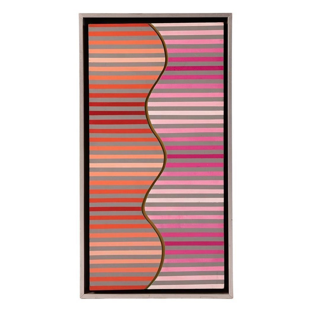 Striped 1960s Op Art Painting by Merrill Mahaffey