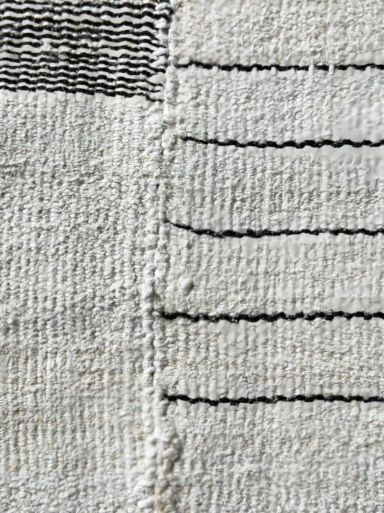 Striped Anatolian Turkish Hemp Rug For Sale at 1stDibs