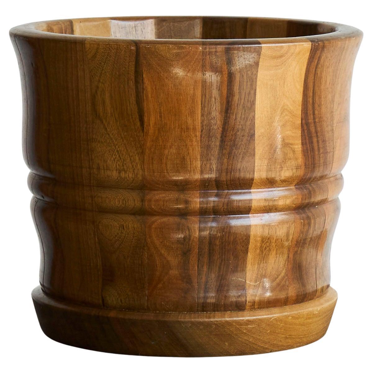 Striped Antique Vase in Solid Wood 19th Century For Sale