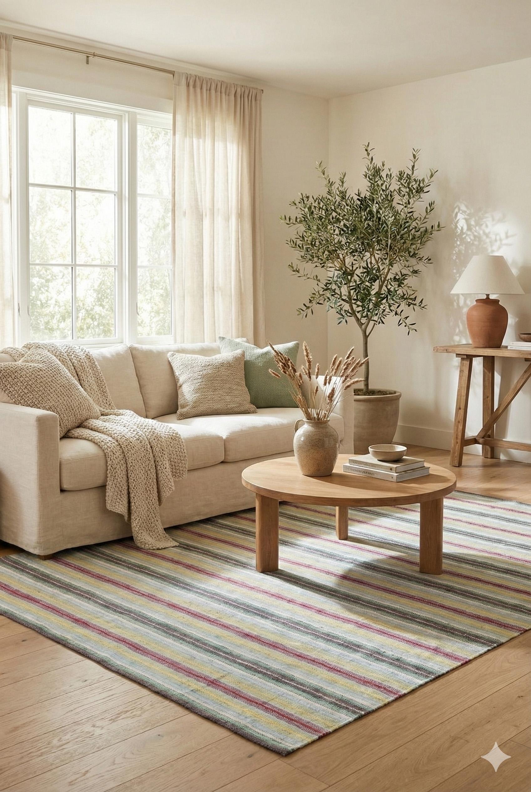 Tribale Tappeto a righe - Tessuto a mano - Blu Giallo Rosso in vendita