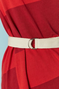 Abito asimmetrico a righe in cotone con cintura RED LABEL by VIVIENNE WESTWOOD