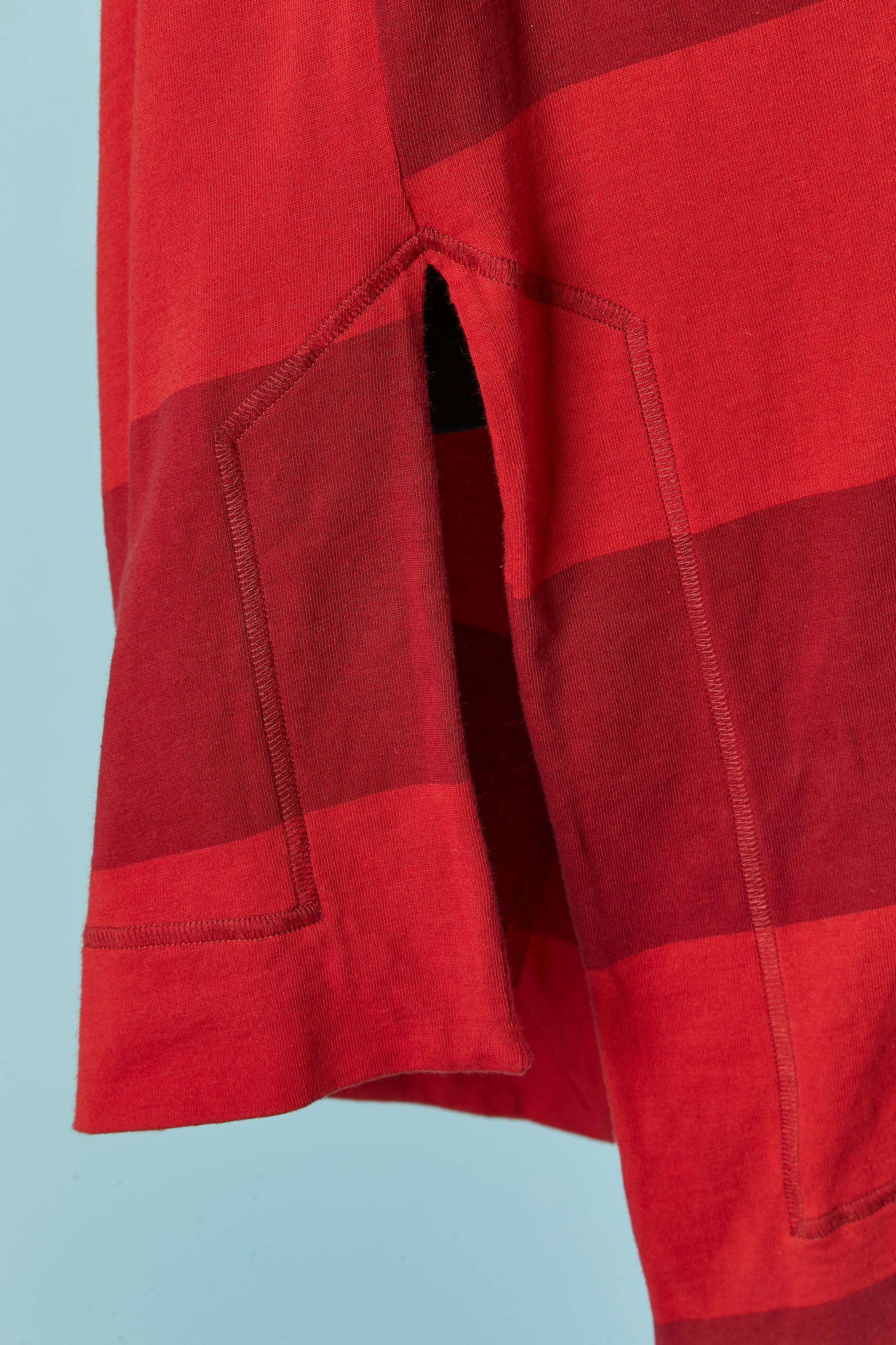Vestido asimétrico de rayas de algodón con cinturón RED LABEL by VIVIENNE WESTWOOD Rojo en venta