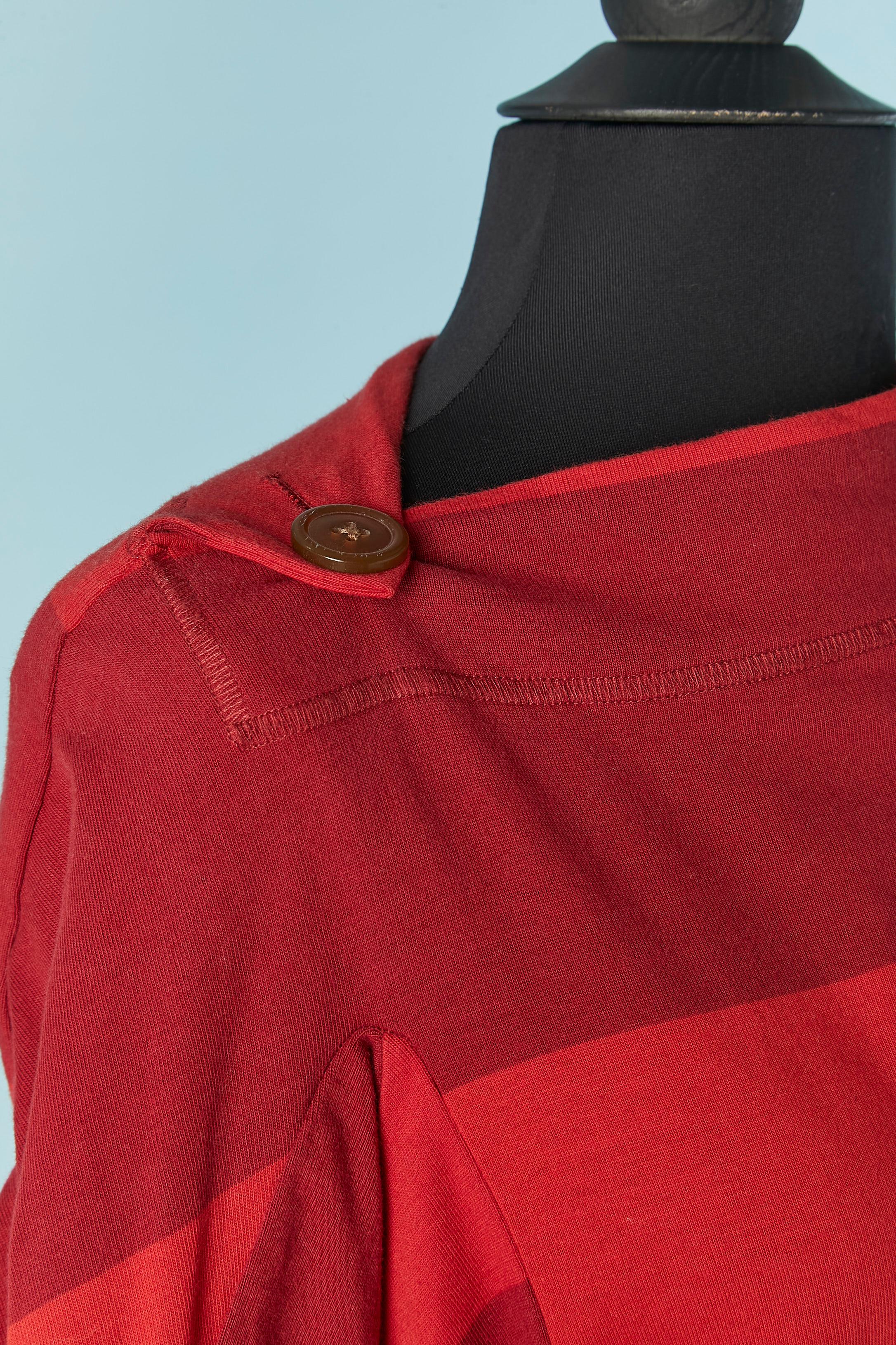 Vestido asimétrico de rayas de algodón con cinturón RED LABEL by VIVIENNE WESTWOOD en Excelente estado para la venta en Saint-Ouen-Sur-Seine, FR