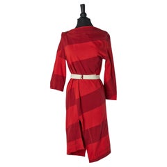 Striped asymmetrical cotton dress with belt Red Label by VIVIENNE WESTWOOD